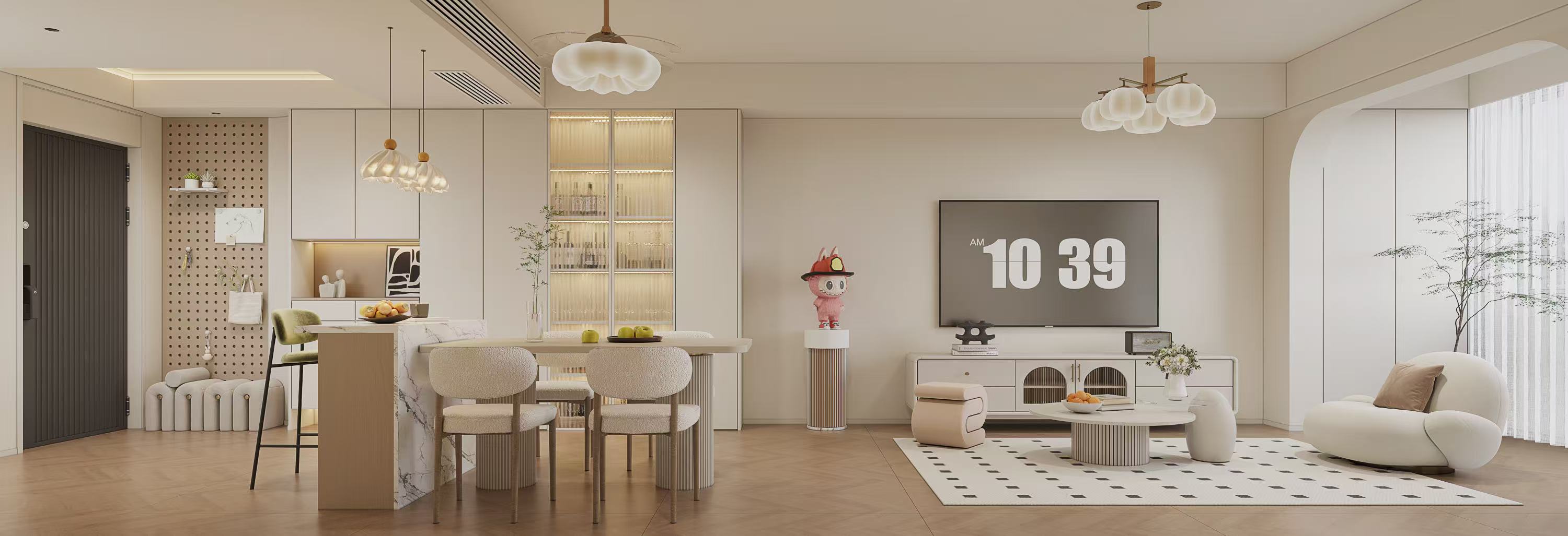 天成滨江府 100平 现代奶油风